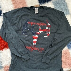 Gray Graphic Long Sleeve Shirt